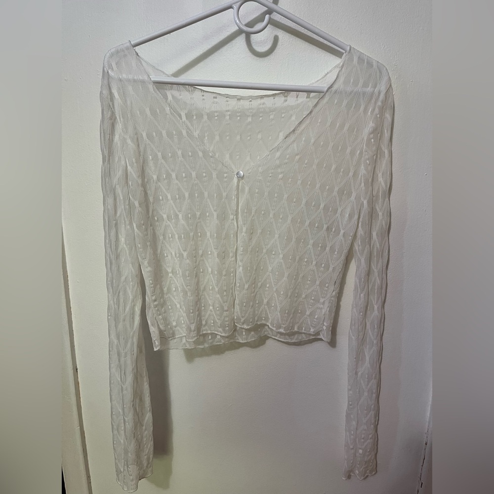 Elegant White Sheer Women's Top